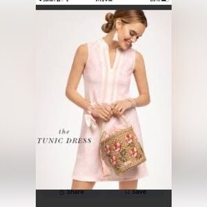 Spartina 449 Dress Pink Sleeveless Sheath with Mandarin Collar